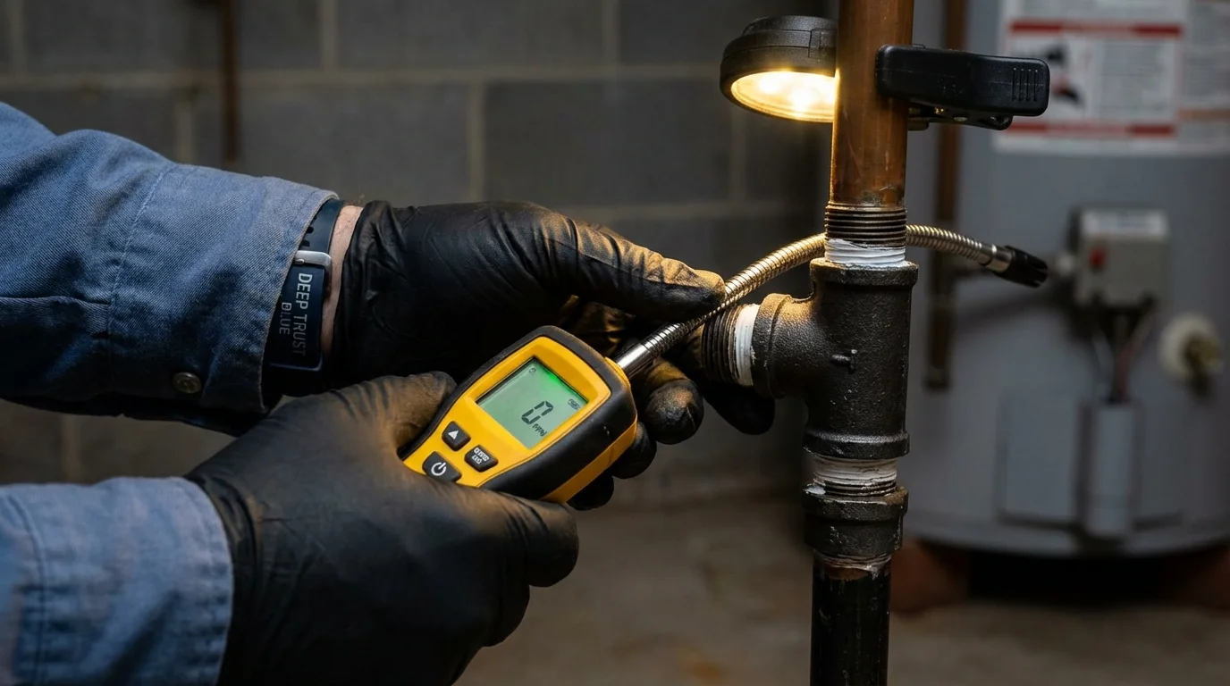 Gas leak detection with electronic sniffer by Johns Plumbing LLC in Glendale